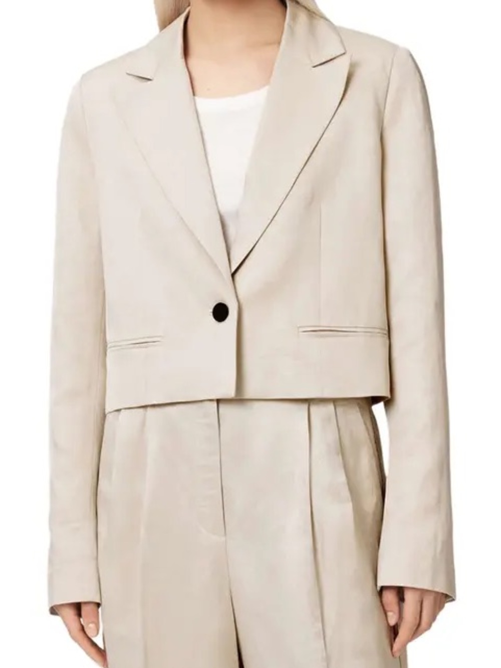 NWOT AllSaints Cream Cropped Blazer Jacket